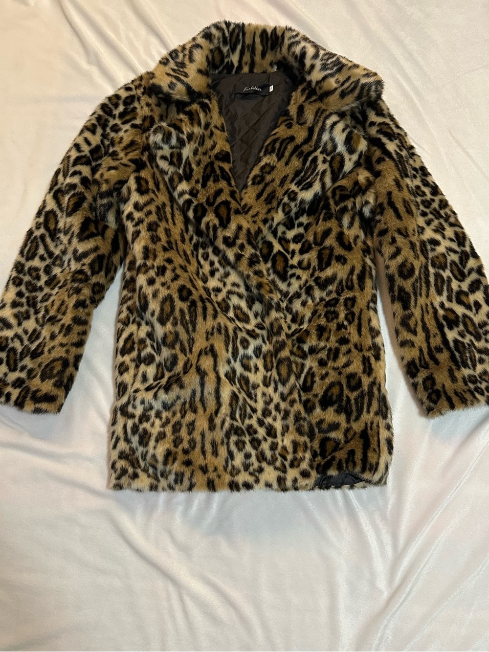 Fashion Leopard Print Faux Fur Coat